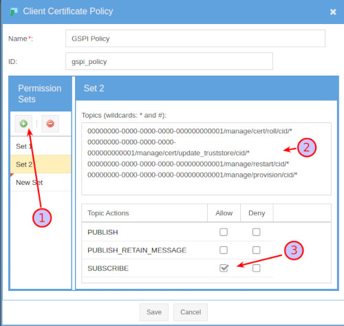 GroveStreams - MQTT Policy Subscribe