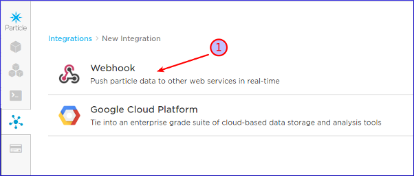 Particle Webhook